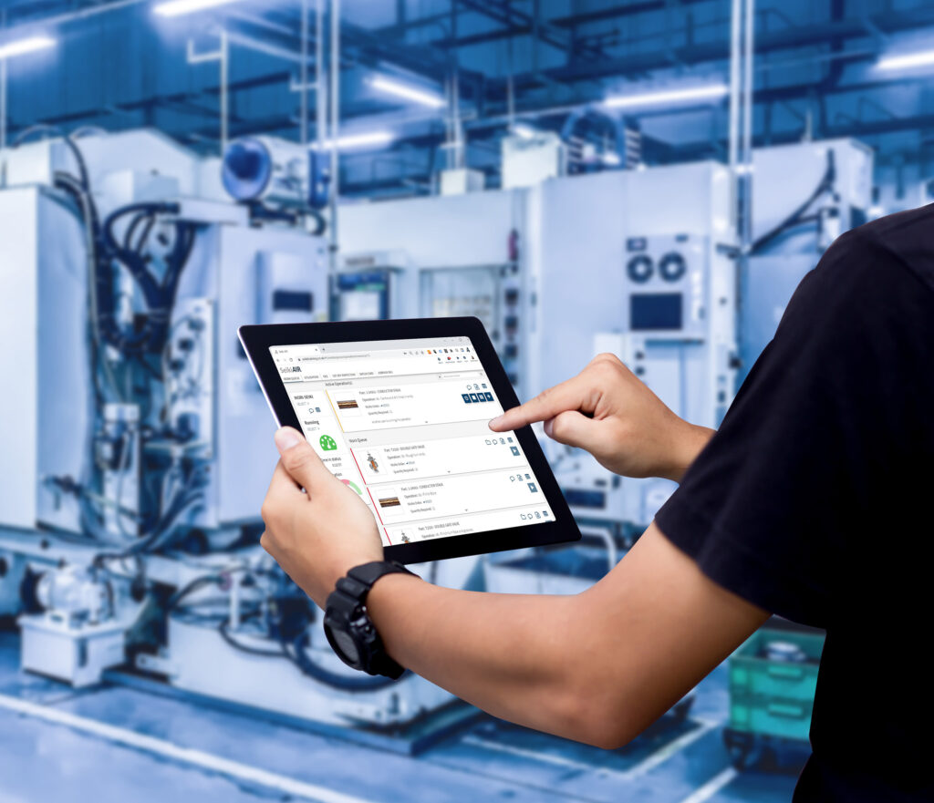 Seiki AIR digital work queue on a tablet