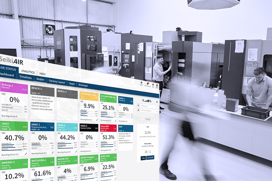 Busy Engineering Workshop With Workers Using CNC Machinery